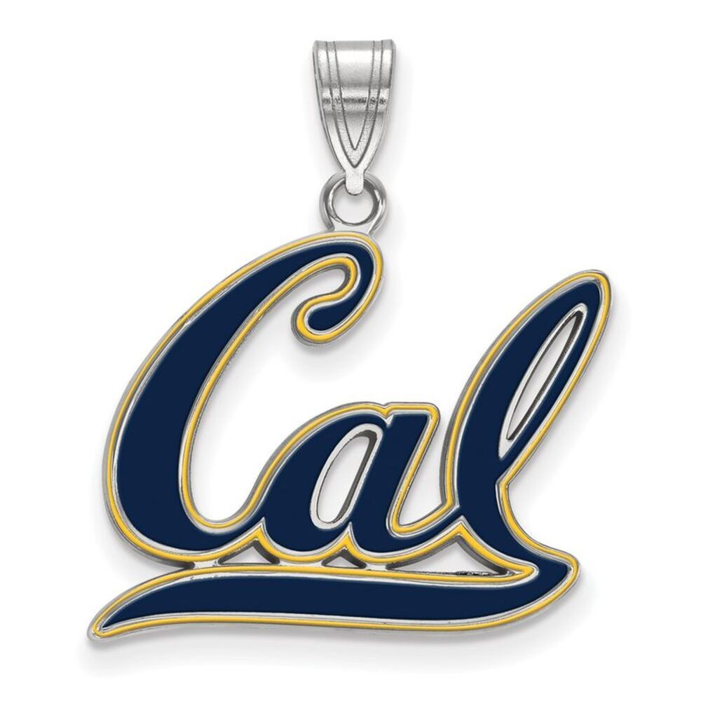 Sterling Silver U. of California Berkeley Large Enamel Cal Pendant